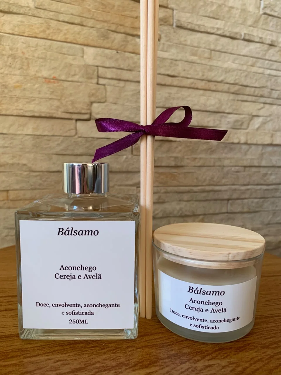 Kit Bálsamo com difusor e vela artesanal